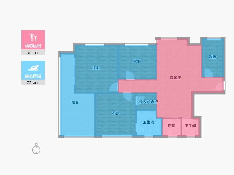 浙江省-杭州市-浪漫和山东溪苑-108.00-户型库-动静分区