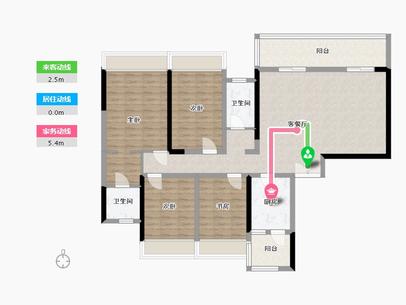 贵州省-黔西南布依族苗族自治州-金州体育城-128.00-户型库-动静线