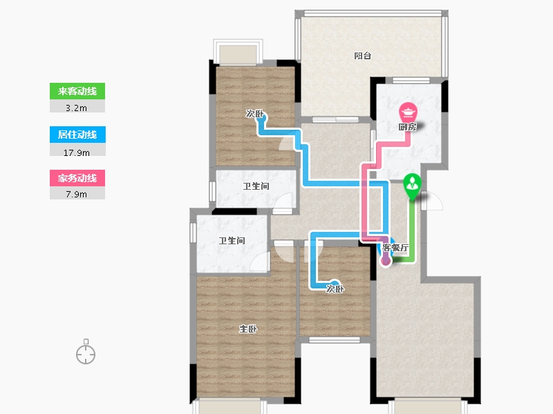 四川省-成都市-保利公园-198·百合郡-114.00-户型库-动静线