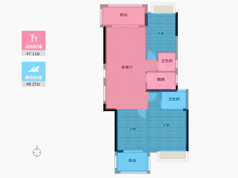 福建省-宁德市-鼎盛庄园-89.00-户型库-动静分区