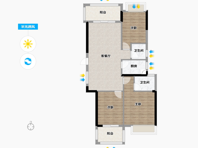 福建省-宁德市-鼎盛庄园-89.00-户型库-采光通风