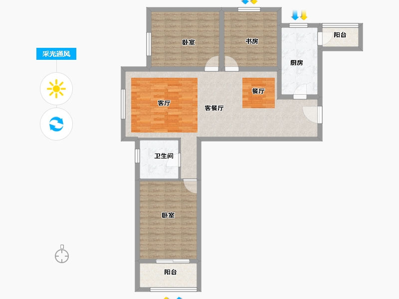 河北省-张家口市-建发芳华里-101.68-户型库-采光通风