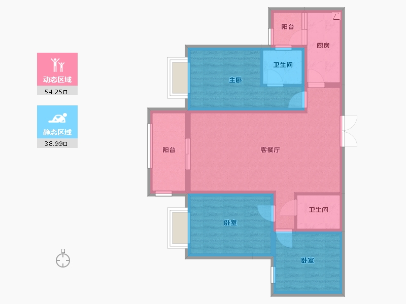 河北省-石家庄市-东方丽都销售中心-90.00-户型库-动静分区