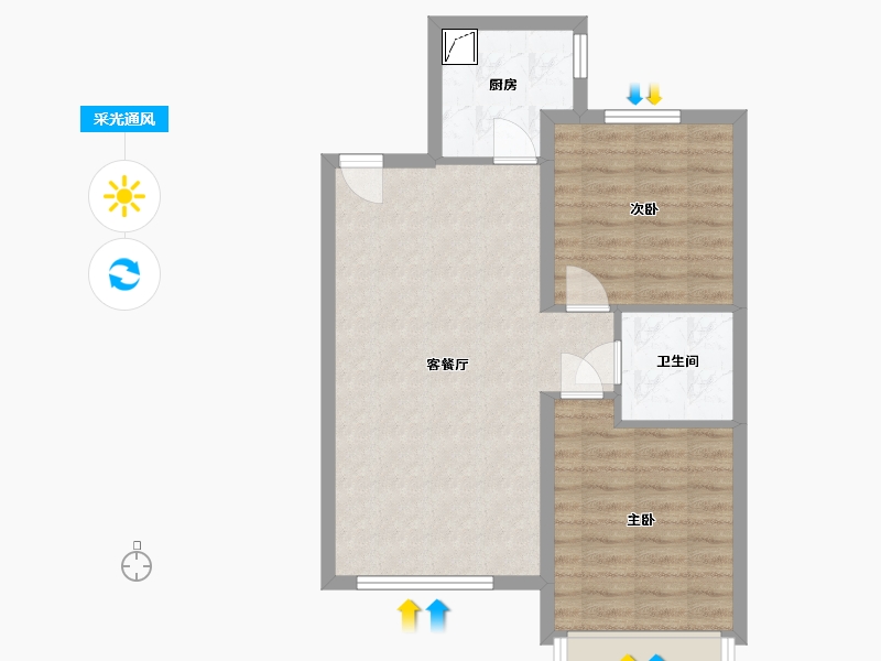 辽宁省-沈阳市-万锦红树湾-锦上-66.00-户型库-采光通风