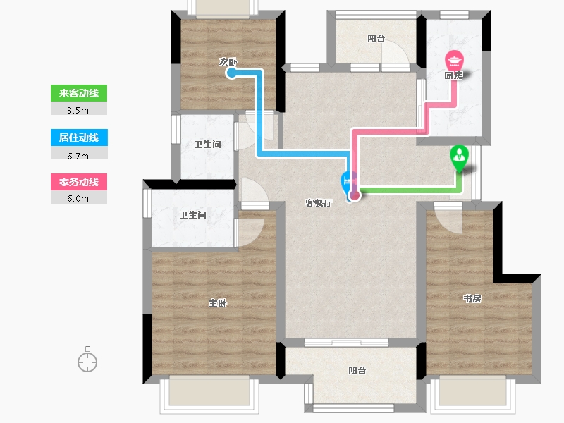 重庆-重庆市-中交中央公园锦颂-91.47-户型库-动静线