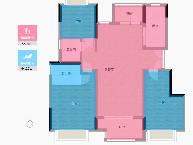 重庆-重庆市-中交中央公园锦颂-91.47-户型库-动静分区