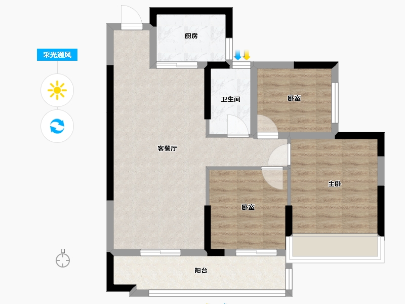 湖南省-长沙市-君悦阳光城-82.16-户型库-采光通风