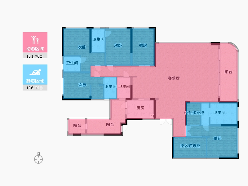 重庆-重庆市-重庆市长嘉汇一期-276.00-户型库-动静分区