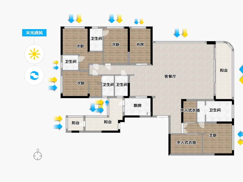 重庆-重庆市-重庆市长嘉汇一期-276.00-户型库-采光通风