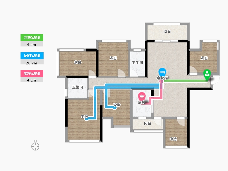 广西壮族自治区-贵港市-苏园-140.00-户型库-动静线