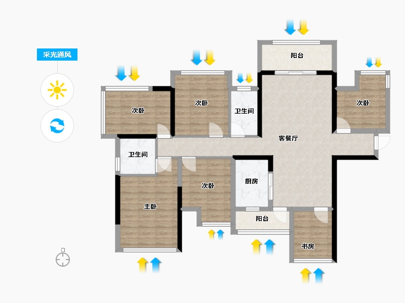 广西壮族自治区-贵港市-苏园-140.00-户型库-采光通风