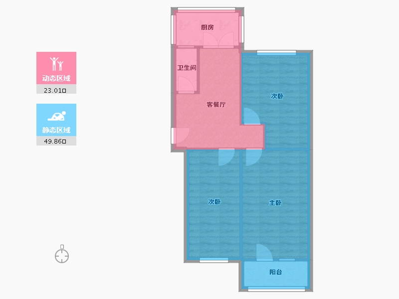 天津-天津市-锦江南里-75.00-户型库-动静分区