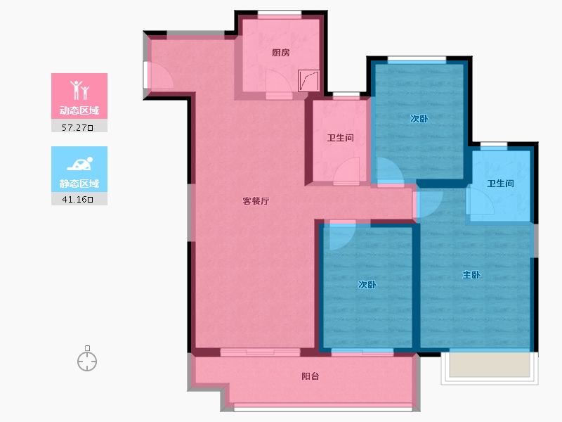 山西省-晋中市-雅居乐熙苑-101.00-户型库-动静分区