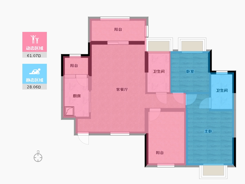 广东省-佛山市-花曼丽舍-78.00-户型库-动静分区