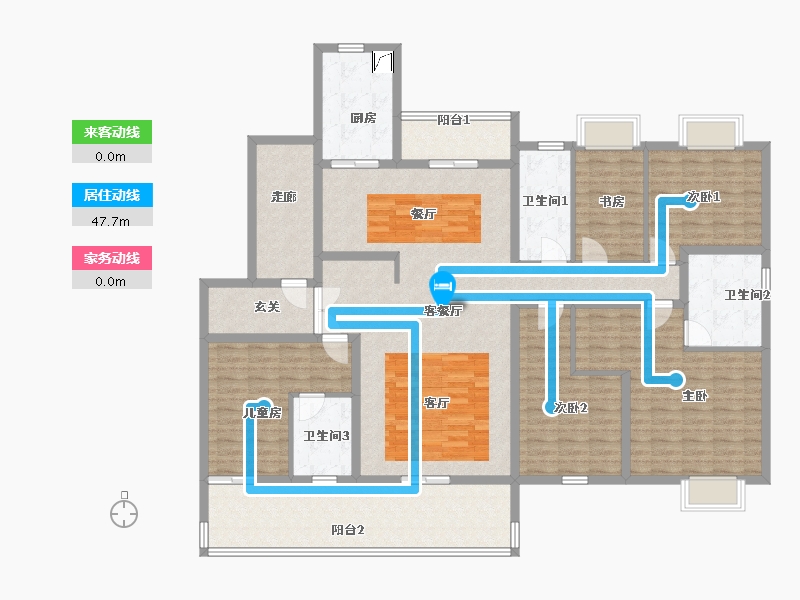 广西壮族自治区-桂林市-碧桂园剑桥郡-181.61-户型库-动静线