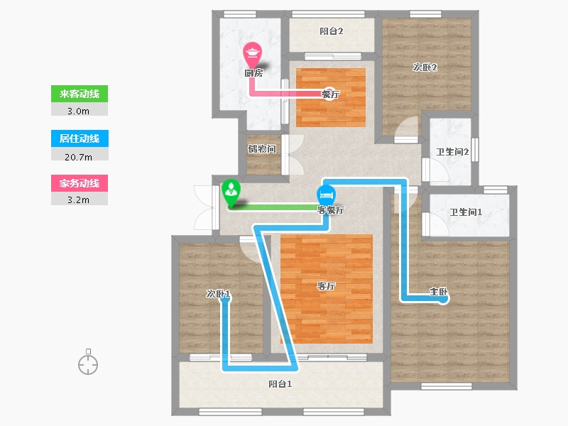 河南省-焦作市-建业·迎宾府-108.00-户型库-动静线