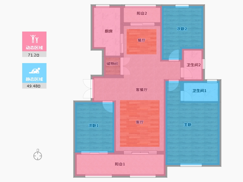 河南省-焦作市-建业·迎宾府-108.00-户型库-动静分区