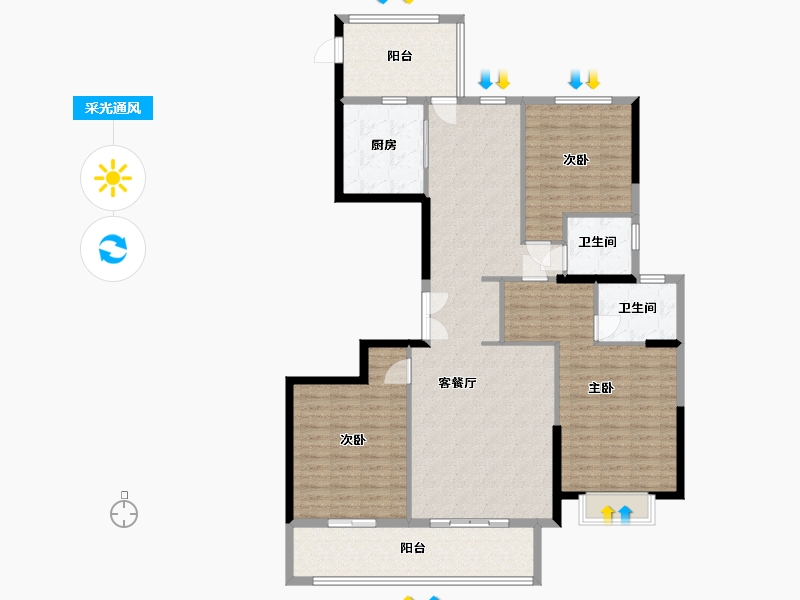 浙江省-温州市-1-140.00-户型库-采光通风