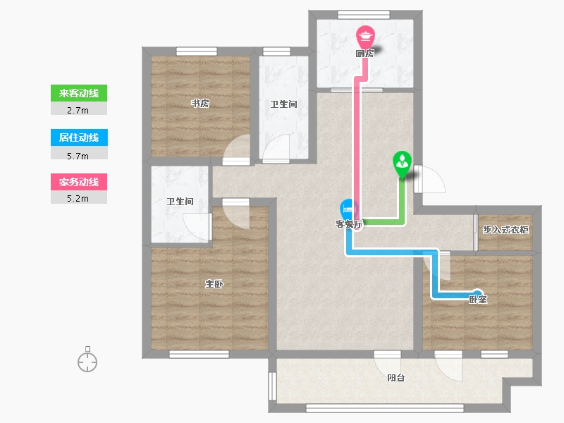 山东省-青岛市-盛华海语墅-88.00-户型库-动静线