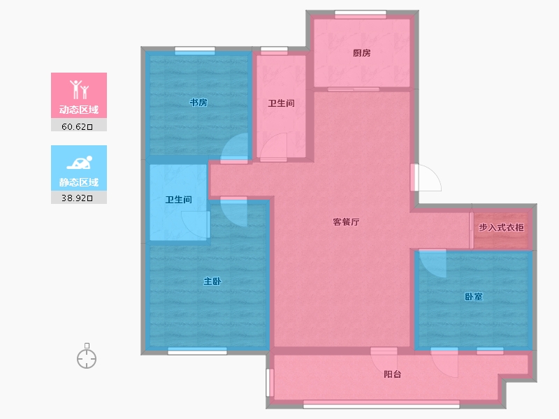 山东省-青岛市-盛华海语墅-88.00-户型库-动静分区