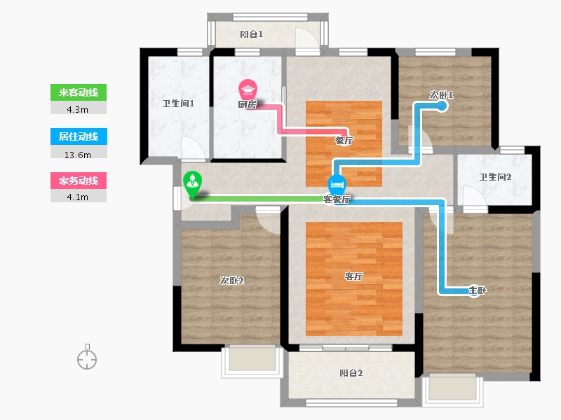 河南省-焦作市-众盛·城际花园-110.40-户型库-动静线