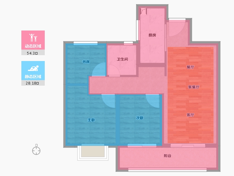 江苏省-南通市-中心-73.60-户型库-动静分区