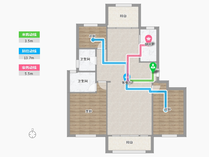 浙江省-湖州市-上实天澜湾-103.00-户型库-动静线