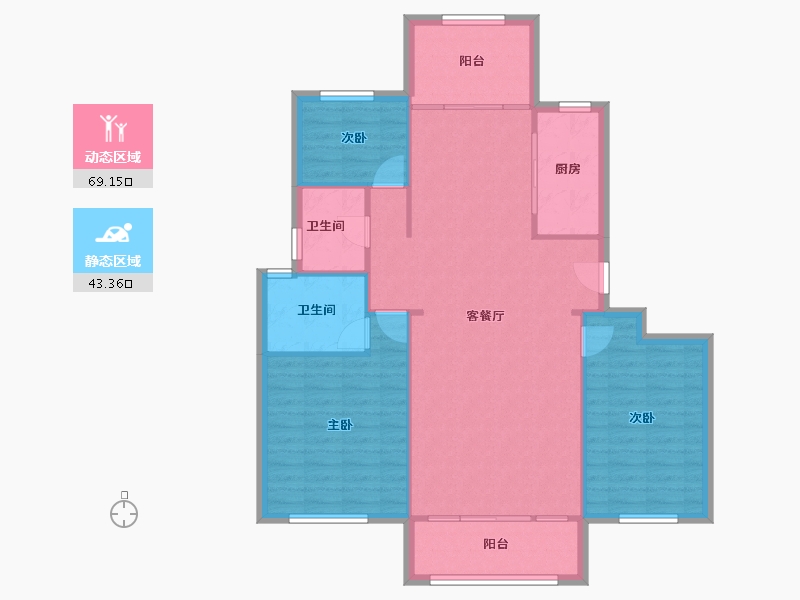 浙江省-湖州市-上实天澜湾-103.00-户型库-动静分区