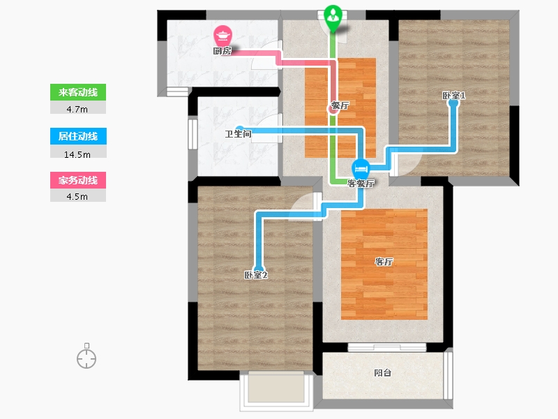 河南省-焦作市-众盛·城际花园-70.39-户型库-动静线