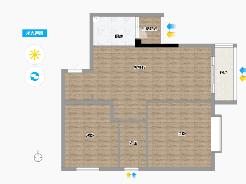 湖南省-长沙市-天翼小区-94.75-户型库-采光通风