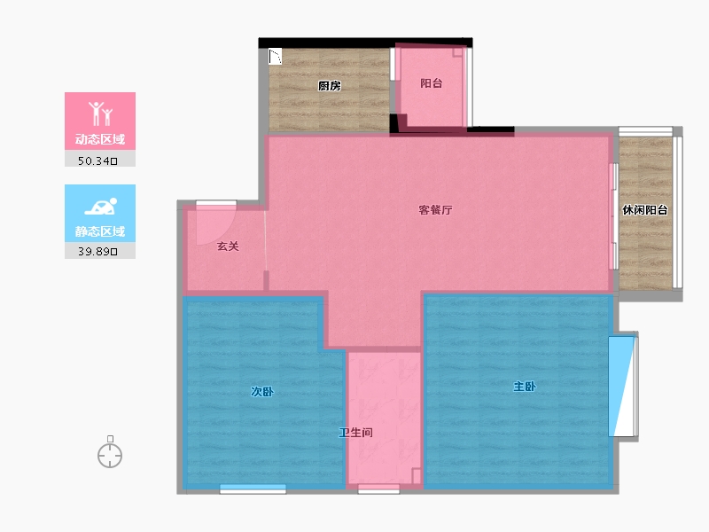 湖南省-长沙市-珠江璞墅-94.61-户型库-动静分区