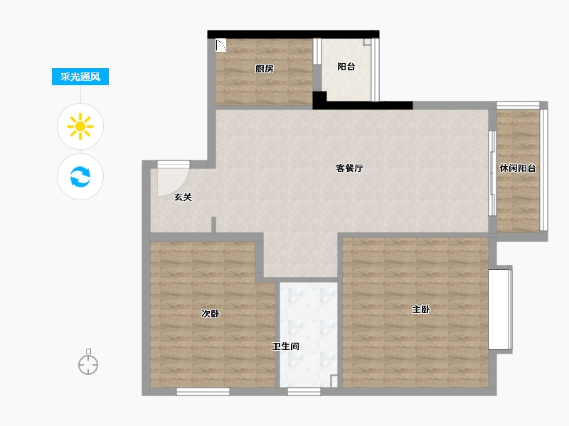 湖南省-长沙市-珠江璞墅-94.61-户型库-采光通风