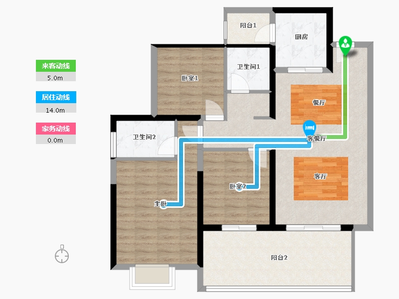 贵州省-贵阳市-融创·国宾道-100.00-户型库-动静线