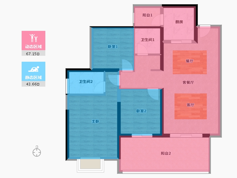 贵州省-贵阳市-融创·国宾道-100.00-户型库-动静分区