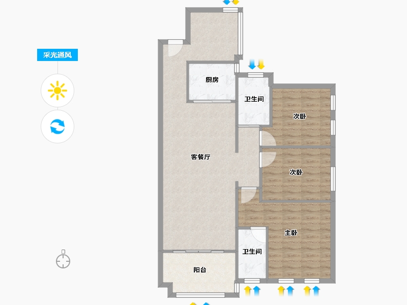 广东省-惠州市-城市山麓-111.00-户型库-采光通风