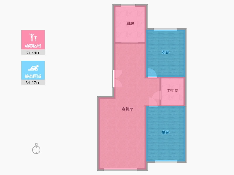 黑龙江省-鹤岗市-金苑家园-90.00-户型库-动静分区