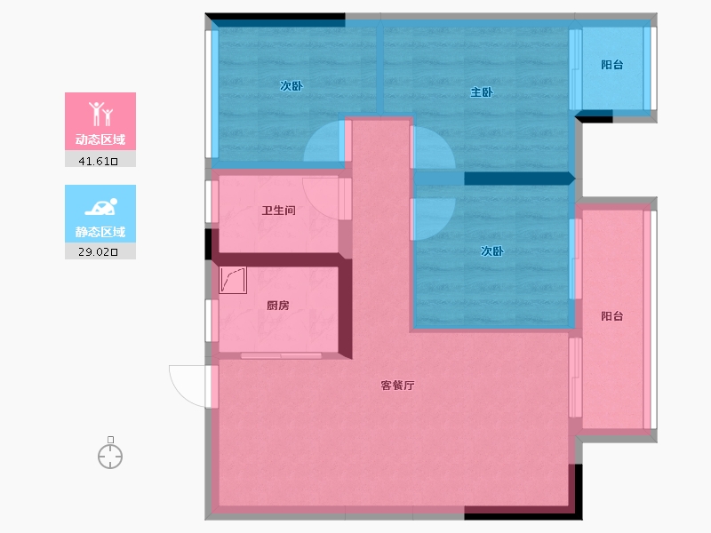 浙江省-金华市-铂瑞花园-63.00-户型库-动静分区