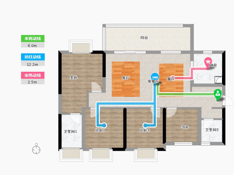 贵州省-贵阳市-美的·璟悦风华-99.20-户型库-动静线