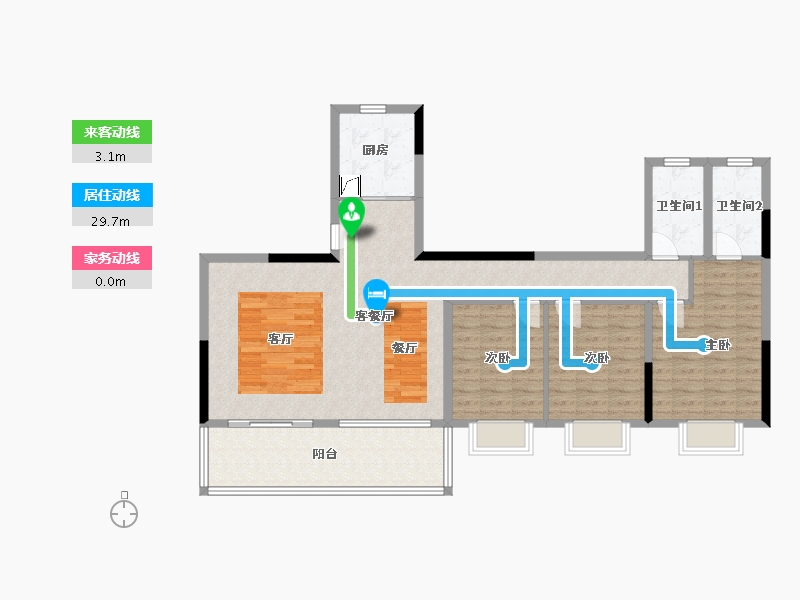 贵州省-贵阳市-美的·璟悦风华-111.21-户型库-动静线