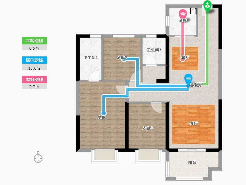 湖北省-黄石市-中乾融·龙台-93.92-户型库-动静线