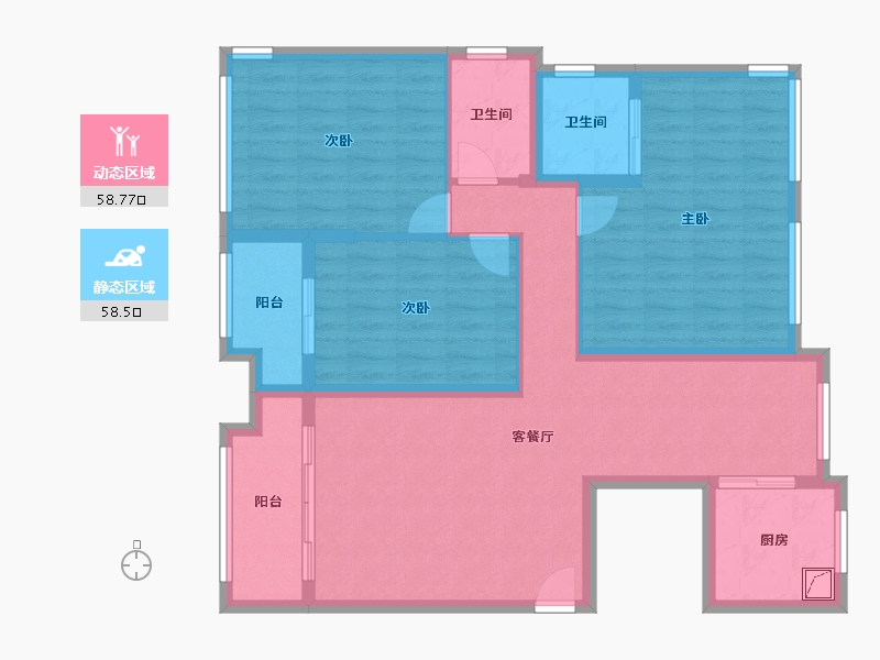 湖南省-常德市-褔捷华中城-100.00-户型库-动静分区