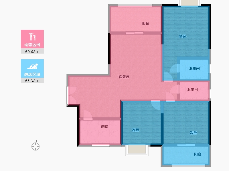 四川省-泸州市-阳光国际城-120.57-户型库-动静分区