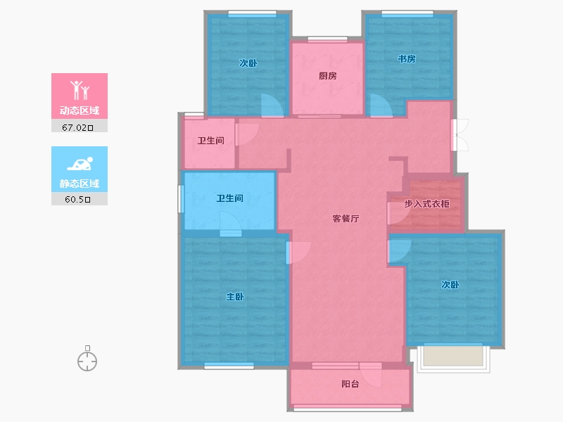 辽宁省-大连市-万科金地和风明月-115.00-户型库-动静分区