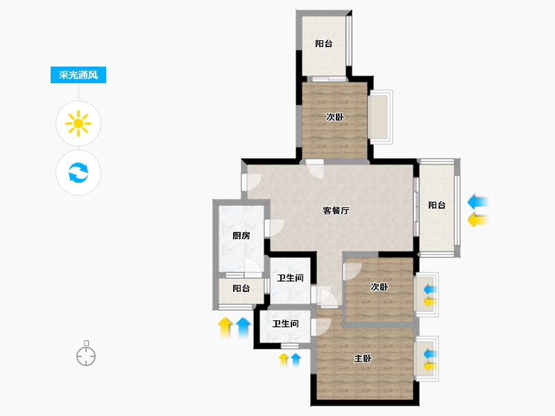 四川省-成都市-sm锦悦-93.44-户型库-采光通风