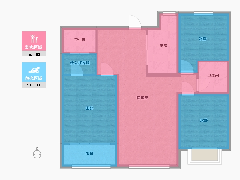 山东省-青岛市-明翠雅居-94.00-户型库-动静分区