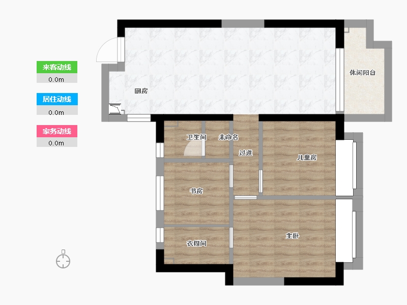 湖南省-长沙市-碧桂园翘楚棠(建设中店)-74.27-户型库-动静线