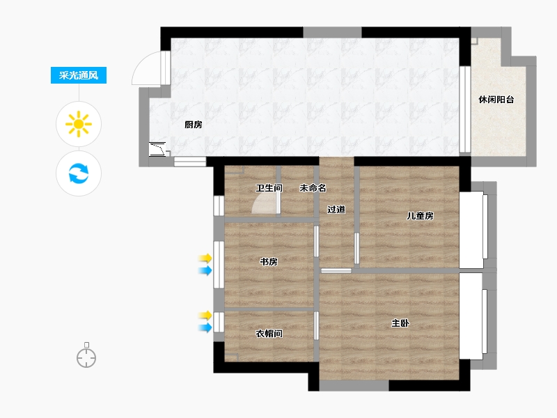 湖南省-长沙市-碧桂园翘楚棠(建设中店)-74.27-户型库-采光通风