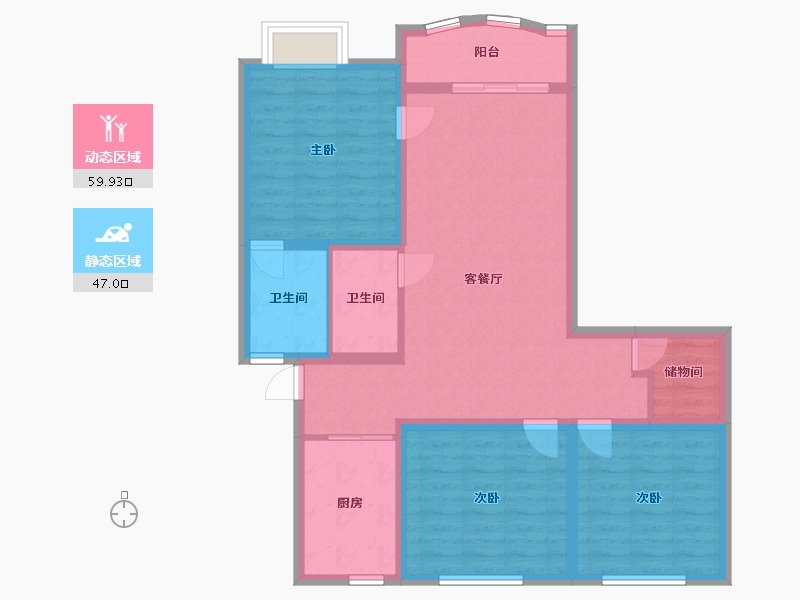 浙江省-杭州市-金田花园-169.00-户型库-动静分区