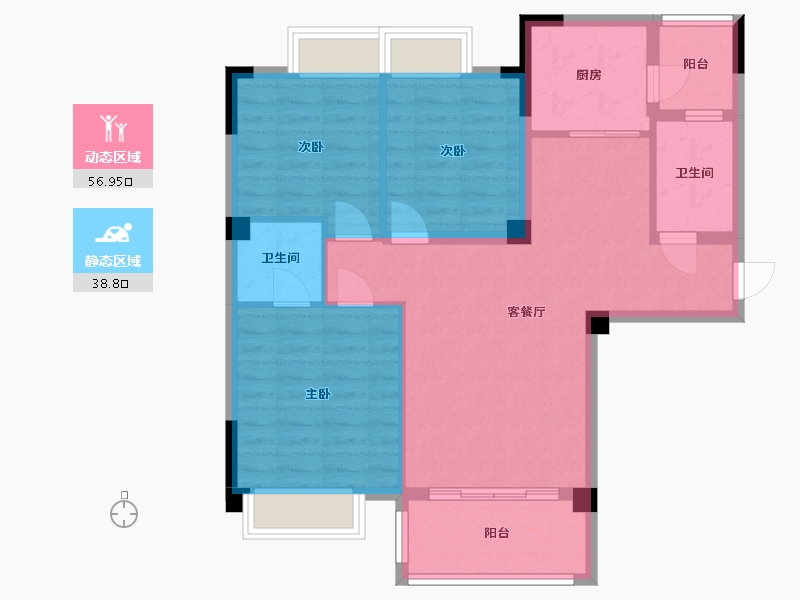 湖北省-荆州市-海天水岸馨城-89.00-户型库-动静分区