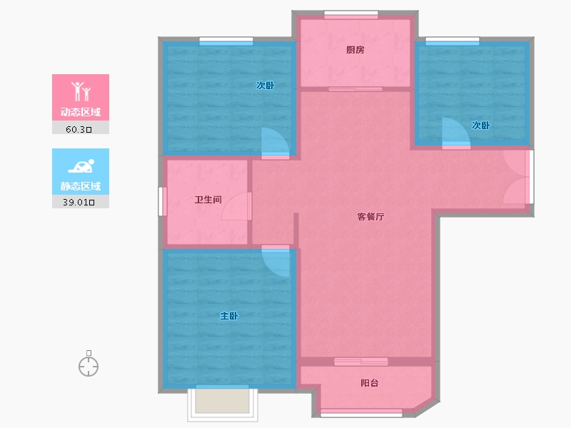 河南省-三门峡市-三门峡鸿润城-89.16-户型库-动静分区